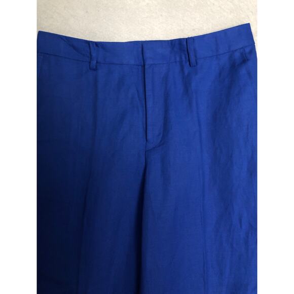 Lauren Ralph Lauren Twill Cropped Pants Women's Size 6 Linen Blend Blue NEW - Picture 3 of 11